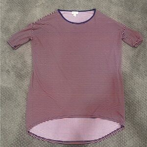 LuLaRoe Irma Women’s Striped Tee - Pink and Purple Size XXS